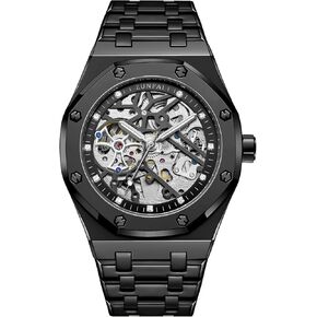 ZUNPAI Automatic Watches for Men Mechanical Self-Winding Classic Luxury Business Skeleton Mens Watch with Stainless Steel Wrist Watch Waterproof