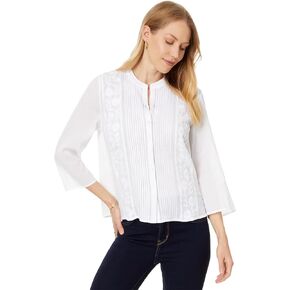 Tommy Hilfiger Women's Gauze Embroidered Pintuck Top