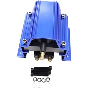 1 PC SHLPDFM Blue High Output Ignition Coil 12V Ignition Systems E-Core Style coil 5000V Male HEI Connector Universal Fits for V8 Chevy, Ford, Olds, Pontiac, and Mopar