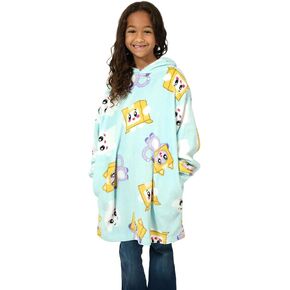 LankyBox All-Over Character Print Long Sleeve Youth Blue Hooded Sweatshirt