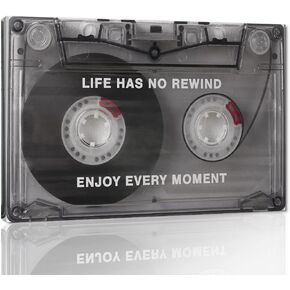 Life Has No Rewind Enjoy Every Moment-Inspirational Office Wall Decor Canvas Art Audio Cassette Framed Art Vintage Cassette Canvas Wall Art Motivational Gift Wooden Framed Ready to Hang-18x12 inches