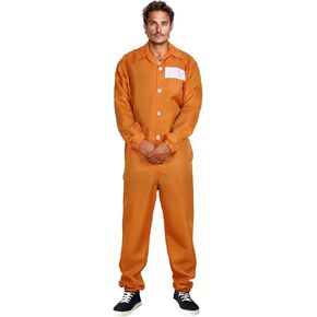 MCJC Men's Orange Prisoner Costume, Halloween Dress Up, Workwear, Adult Prison Uniform