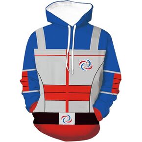 Pexlaxy Adult Danger Jacket Hoodie Mens Halloween Print Hero Cosplay Costume Sweatshirt