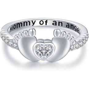 925 Sterling Silver Miscarriage Ring for Women Mommy of an Angel Ring Loss of Pregnancy Ring Infant Loss Memorial Sympathy Jewelry Gift for Wife Mother