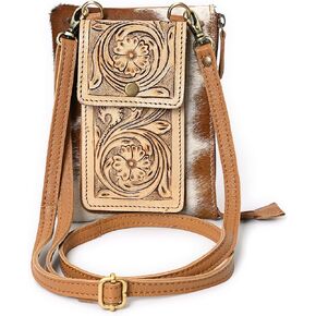 Bags Small Crossbody Cell Phone Purses for Women Hand Tooled Western Style Wallet Purses and Handbags with Strap