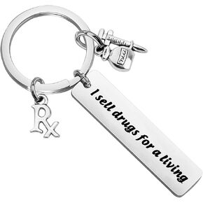 HOLLP Pharmacist Gift I Sell Drugs for a Living Keychain Pharmacy Graduation Gift