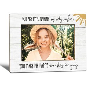 You Are My Sunshine Picture Frame, You Are My Sunshine Gifts, Motivational Gifts for Kids Women Men Photo Frame 4x6, Family Baby Girl Boy Wooden Photo Picture Frames for Desk Tabletop Decor