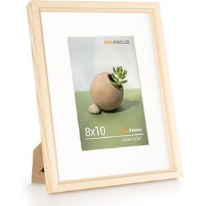 11x14 Picture Frame Matted to 8x10 Photo USA-Sourced Natural Walnut Wood 11 by 14 Photo Frame with Tempered Glass & Standing - Tabletop or Wall Mount Display Art Photo Diploma