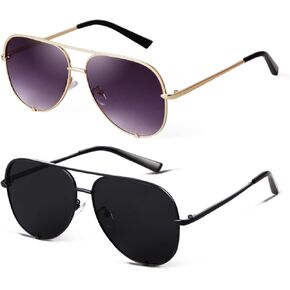 SORVINO Oversized Aviator Sunglasses for Women Men Trendy Retro Bulk Shade Black Faded Sun Glasses Classic UV Protection