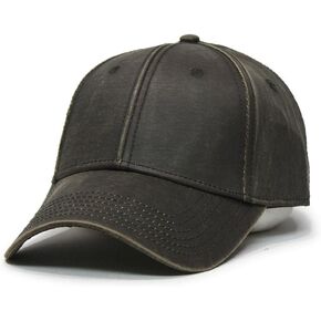 The Vintage Year Heavy Washed Wax Coated Adjustable Low Profile Baseball Cap (Structured Brown)
