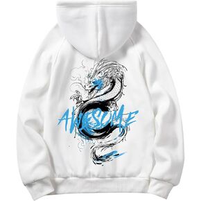 MakeMeChic Men's Graphic Print Long Sleeve Sweatshirt Drop Shoulder Hoodies Tops