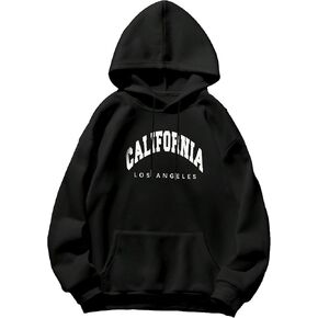 MakeMeChic Men's Letter Print Drawstring Hoodie Pocket Long Sleeve Drop Shoulder Streetwear Sweatshirt Tops