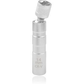 14mm&16mm Spark Plug Socket Set,Thin Walled Spark Plug Socket,Car Accessories Universal Joint 3/8-Inch Drive 12 Point Magnetic Swivel Socket Removal Tool,Compatible with Motorcycle,Car,SUV