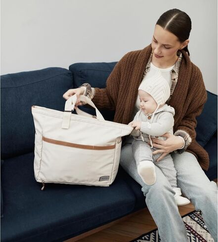 Diaper Bag Tote with Changing Pad,Stylish Diaper Tote bag for Mom and Dad, Convertible Travel Diaper Backpack, Crossbody Maternity Diaper Bag, Baby Bag, Newborn Essentials - Black in Saudi Arabia