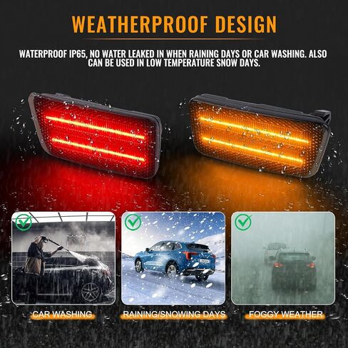 LED Side Marker Lights for 2021-2024 Ford Bronco Sport Amber Red Front Rear Bumper Marker Lamps, Smoked Len 4PCS in Saudi Arabia