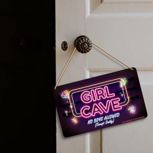 GEEKBEAR Girl Cave Sign - Made with Premium Acrylic - A Cute & Educational Addition to Any Little Girl's Room (Neon Style) - Discontinued Soon in Saudi Arabia