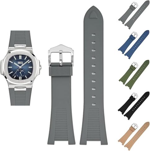 25mm Rubber Band For Patek Philippe Nautilus With Buckle, Rubber Watch Band Straps For Patek Philippe 5711 5712 5980 - Multiple Colors in Saudi Arabia