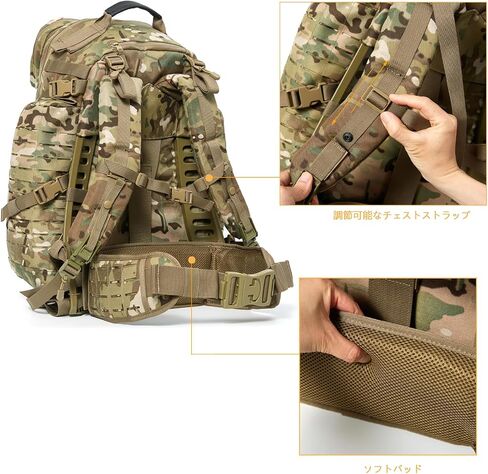 حقيبة ظهر MT Military 3Day مع إطار خارجي MOLLE Army Medium Ruck، حقيبة ظهر هجومية متعددة الكاميرات in Saudi Arabia