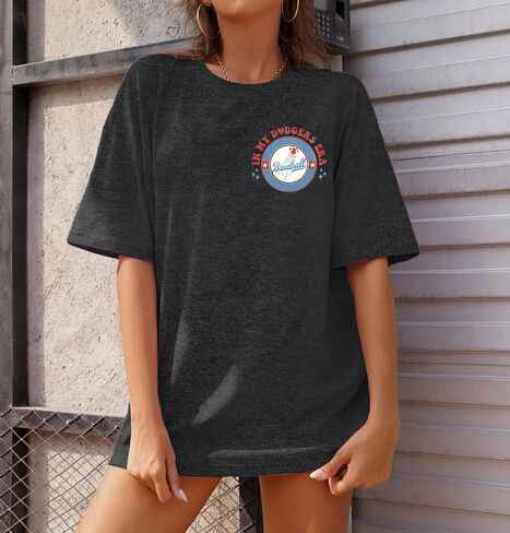 BANGELY Baseball Shirt Women Oversized Baseball Fan Shirt Funny in My Era Graphic Tee Baseball Mama Short Sleeve Tops in Kuwait