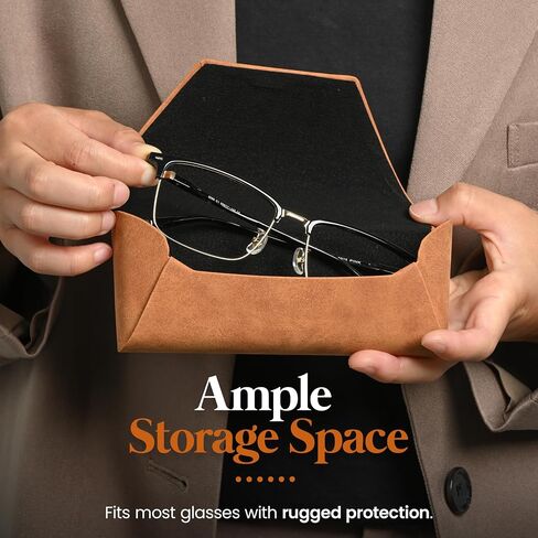 LIMALI Stylish PU Leather Eyeglass Case Soft Sunglasses Case with Magnetic Closure, Travel and Reading Glass Case in Saudi Arabia