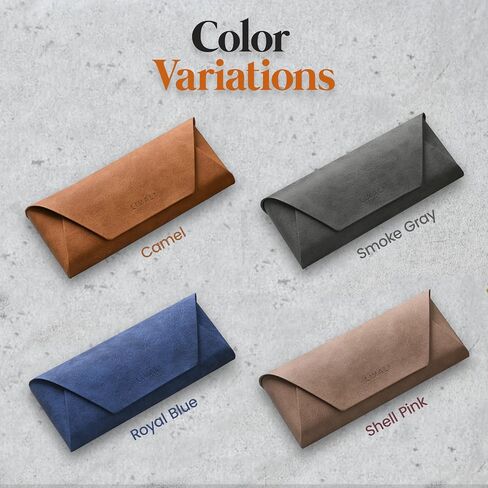 LIMALI Stylish PU Leather Eyeglass Case Soft Sunglasses Case with Magnetic Closure, Travel and Reading Glass Case in Saudi Arabia