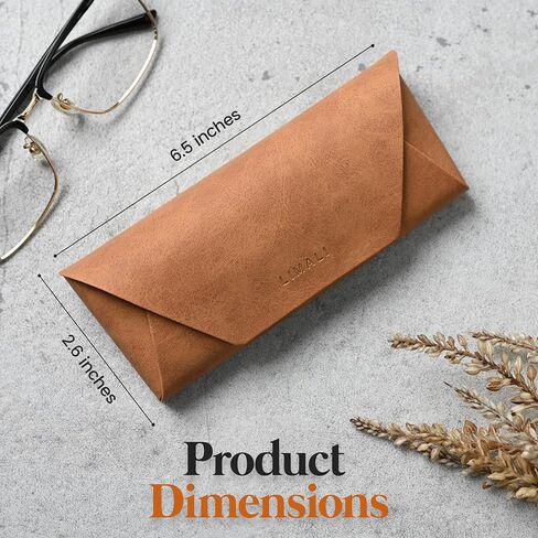 LIMALI Stylish PU Leather Eyeglass Case Soft Sunglasses Case with Magnetic Closure, Travel and Reading Glass Case in Saudi Arabia