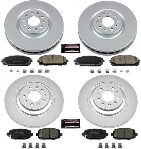 Power Stop KOE6541 Autospecialty Front and Rear Replacement Brake Kit OE Brake Rotors and Ceramic Brake Pads For 2014 2015 2016 Jeep Cherokee [Models with Dual Piston Front Caliper] in Saudi Arabia