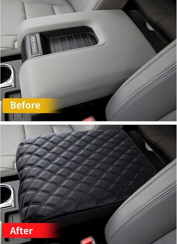GIANT PANDA Custom Fit Center Console Cover for Toyota - Waterproof Faux Leather Armrest Center Cover - Full Protection - Black (RAV4 2019-2024, RAV4) in Kuwait