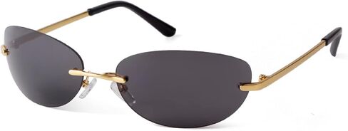 ADE WU Trendy Y2k Sunglasses for Women Men 90s Rimless Mirror Lens Sun Glasses in Saudi Arabia