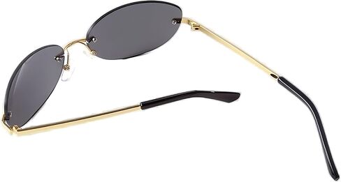 ADE WU Trendy Y2k Sunglasses for Women Men 90s Rimless Mirror Lens Sun Glasses in Saudi Arabia