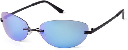 ADE WU Trendy Y2k Sunglasses for Women Men 90s Rimless Mirror Lens Sun Glasses in Saudi Arabia