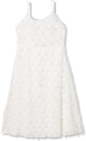 Speechless Girls' Sleeveless Off White Eyelash Midi Party Dress in Saudi Arabia