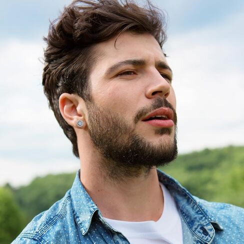 Viking Wolf Earrings 925 Sterling Silver Norse Viking Runes Stud Earrings Viking Jewelry for Men Women in Kuwait