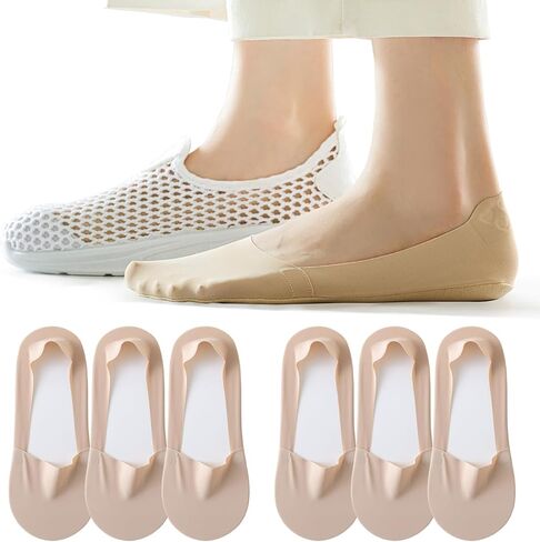 6 Pairs Womens No Show Socks Low Cut Liner Socks Ice Silk Surface socks Nonslip ankle Invisible Hidden Thin Socks in Saudi Arabia