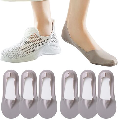 6 Pairs Womens No Show Socks Low Cut Liner Socks Ice Silk Surface socks Nonslip ankle Invisible Hidden Thin Socks in Saudi Arabia