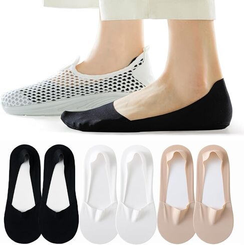 6 Pairs Womens No Show Socks Low Cut Liner Socks Ice Silk Surface socks Nonslip ankle Invisible Hidden Thin Socks in Saudi Arabia