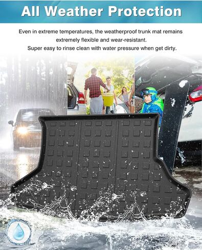Mixsuper Custom Fit Cargo Liner لقاعدة Toyota Prius 2010-2011، 2012-2015 Toyota Prius اثنان/ثلاثة/أربعة/خمسة، حصيرة صندوق الأمتعة الخلفي لجميع الأحوال الجوية باللون الأسود in Kuwait