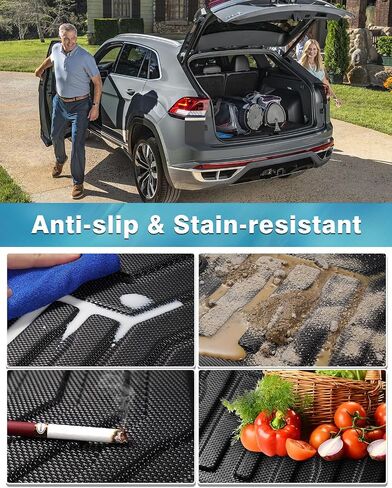 Mixsuper Custom Fit Cargo Liner لقاعدة Toyota Prius 2010-2011، 2012-2015 Toyota Prius اثنان/ثلاثة/أربعة/خمسة، حصيرة صندوق الأمتعة الخلفي لجميع الأحوال الجوية باللون الأسود in Kuwait