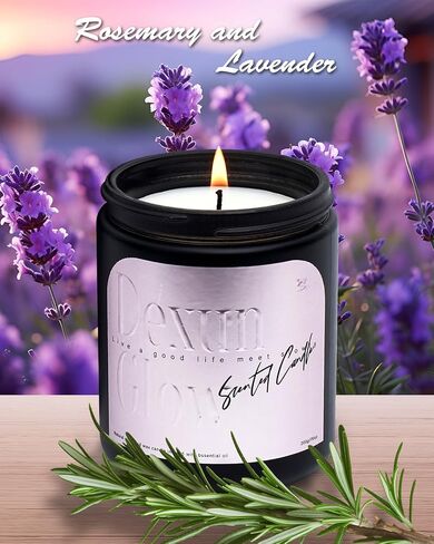 Aromatherapy Candle, Lavender and Rosemary Scented Candles for Home, 7OZ 100% Natural Soy Wax Candles for Women, Perfect Candles Gift for Christmas Birthday Thanksgiving Day in Saudi Arabia