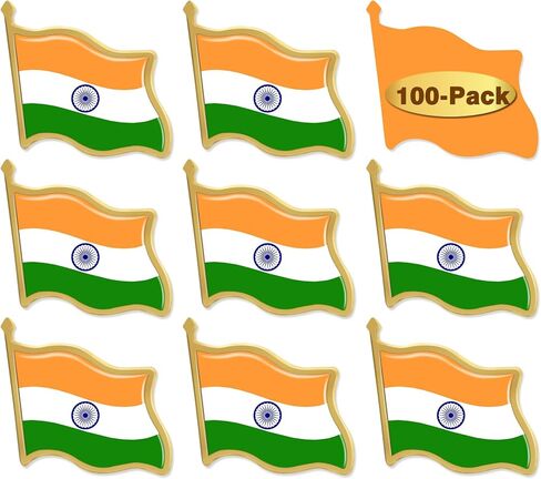 10/20/50/100 Pack Metal India Flag Lapel Pin Waving Indian Pins bulk Patriotic Badge Souvenir Gifts in Kuwait