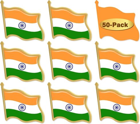 10/20/50/100 Pack Metal India Flag Lapel Pin Waving Indian Pins bulk Patriotic Badge Souvenir Gifts in Kuwait