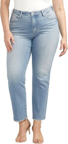 شركة Silver Jeans Co. بنطال جينز Isbister عالي الارتفاع للسيدات بمقاس كبير وأرجل مستقيمة in Kuwait