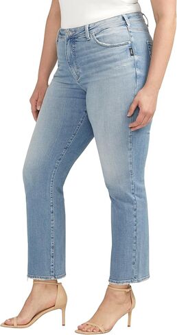 شركة Silver Jeans Co. بنطال جينز Isbister عالي الارتفاع للسيدات بمقاس كبير وأرجل مستقيمة in Kuwait