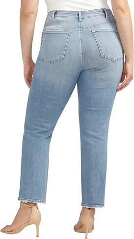 شركة Silver Jeans Co. بنطال جينز Isbister عالي الارتفاع للسيدات بمقاس كبير وأرجل مستقيمة in Kuwait