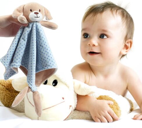 CREVENT Cozy Plush Baby Security Blanket Loveys for Baby Boys and Girls, Minky Dot Front + Sherpa Backing with Animal Face (Grey Elephant) in Saudi Arabia