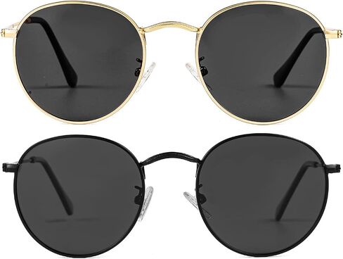 Small Round Polarized Sunglasses for Women Men Classic Vintage Retro Frame UV Protection in Saudi Arabia