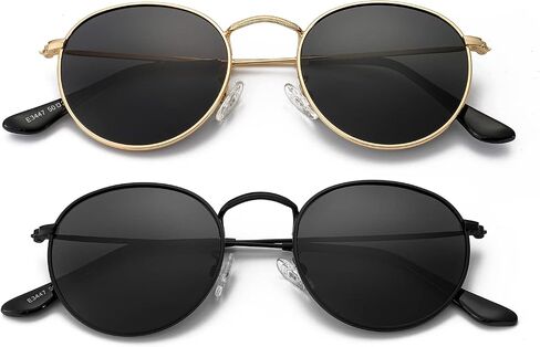 Small Round Polarized Sunglasses for Women Men Classic Vintage Retro Frame UV Protection in Saudi Arabia