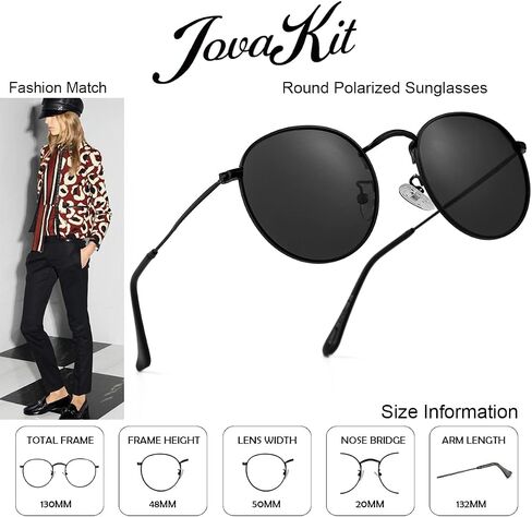 Small Round Polarized Sunglasses for Women Men Classic Vintage Retro Frame UV Protection in Saudi Arabia
