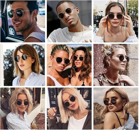 Small Round Polarized Sunglasses for Women Men Classic Vintage Retro Frame UV Protection in Saudi Arabia