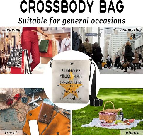 BDPWSS Hamilton Broadway Musical Gift There's A Million Things I Haven't Done Just You Wait Musical Crossbody Bag in Kuwait